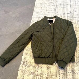 Banana Republic Dark Green Quilted Jacket Spring Fall XS